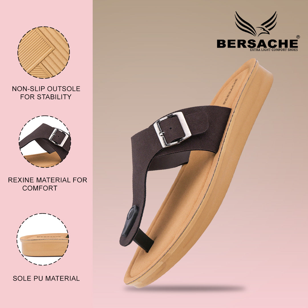 Bersache Extra Soft Classic Casual with  Regular wear with Ultra Soft & Flexibility Technology Sandal For Women's/Girl's-Brown-6259
