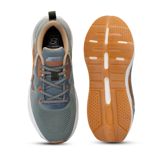 Bersache Premium Casual,Gym, Trending Stylish Running Shoes For Men (9204-Grey-Orange)