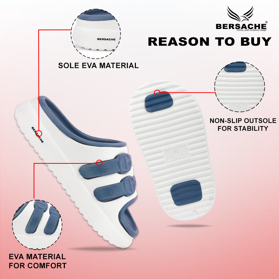 Bersache Extra Soft Classic Casual CHAPPAL with  Regular wear with Ultra Soft & Flexibility Technology Clog's for Kids's - White-6320.