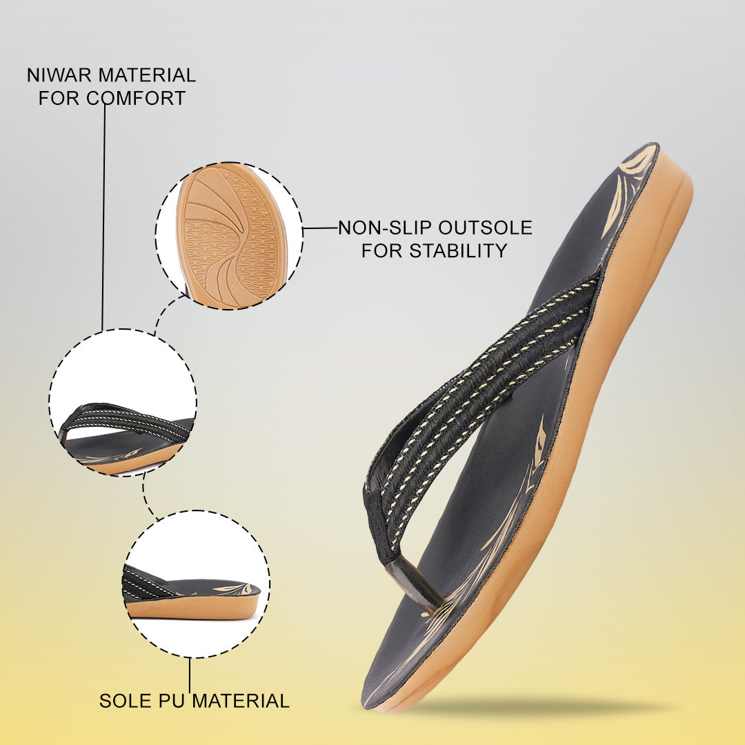 Bersache Extra Soft Classic Casual with  Regular wear with Ultra Soft & Flexibility Technology Slipper For Women's & Girl's-Black-6232