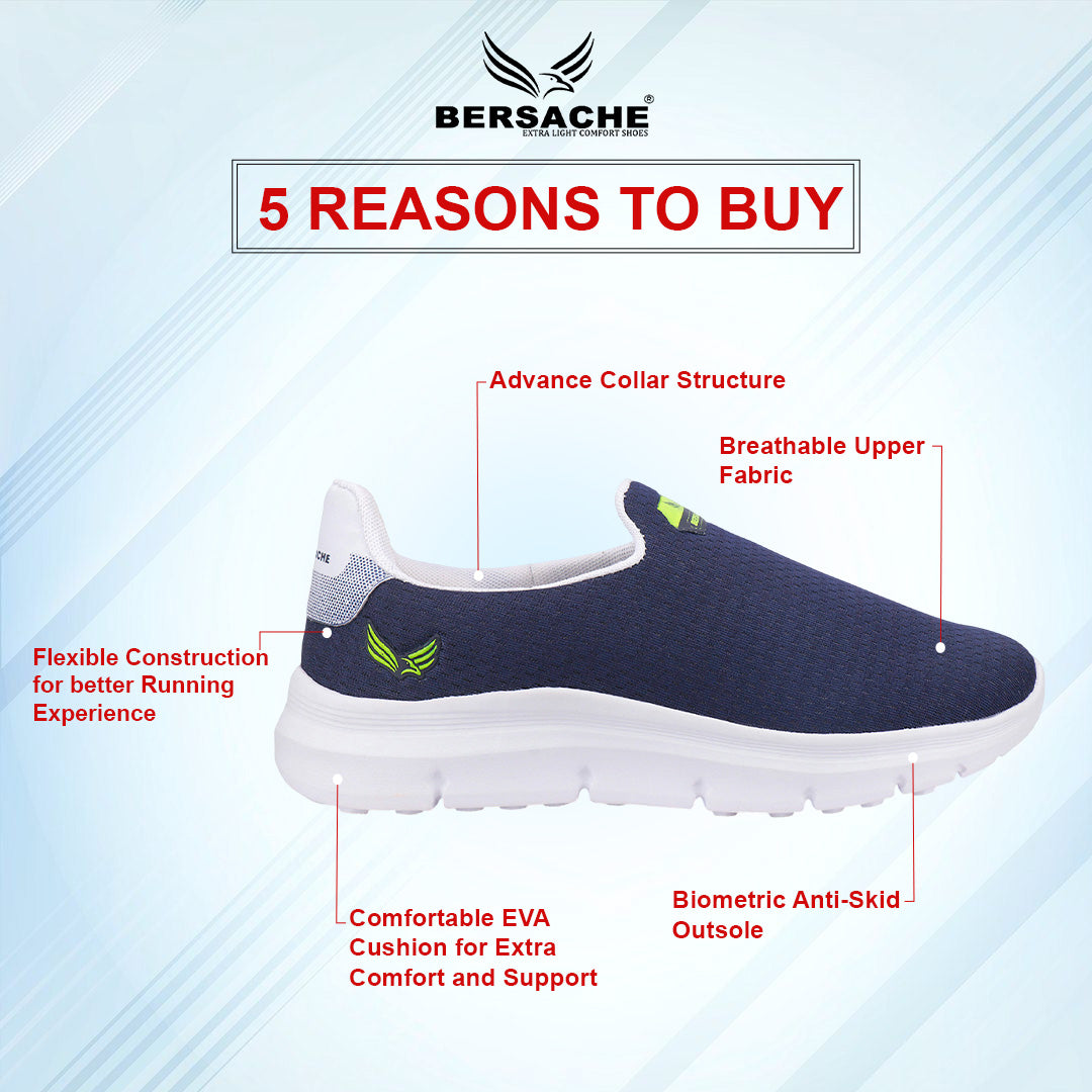Bersache Lightweight Sports Running Shoes For Men Blue-8071