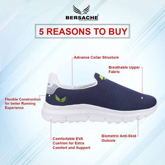 Bersache Lightweight Sports Running Shoes For Men Blue-8071