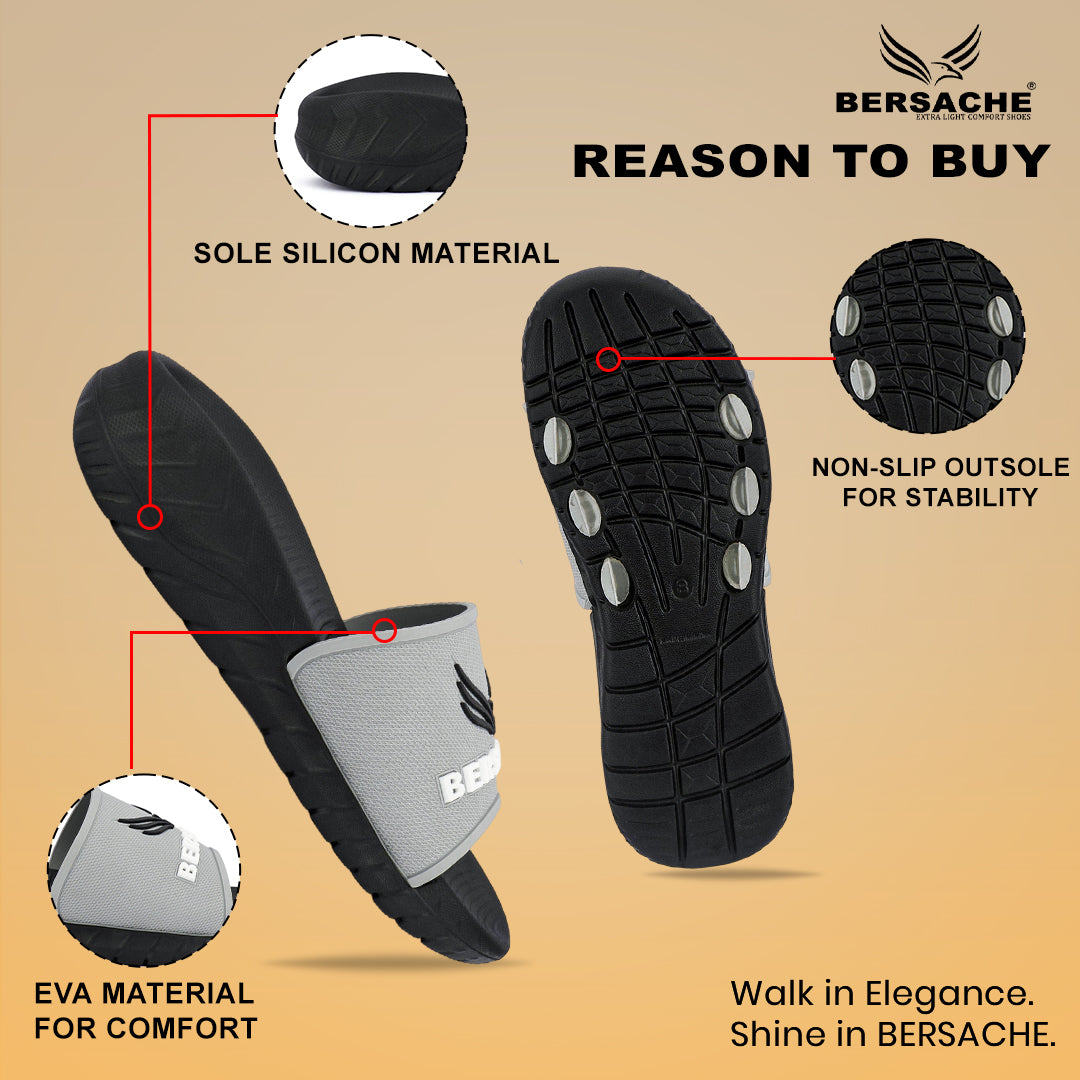 Bersache Extra Soft Classic Casual with  Regular wear with Ultra Soft & Flexibility Technology Sandal For Men's (black-6329).