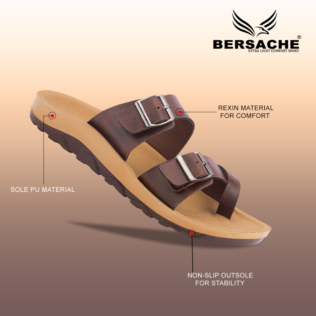Bersache Extra Soft Classic Casual with  Regular wear with Ultra Soft & Flexibility Technology Flipflop For Men's & Boy's-Brown-6217