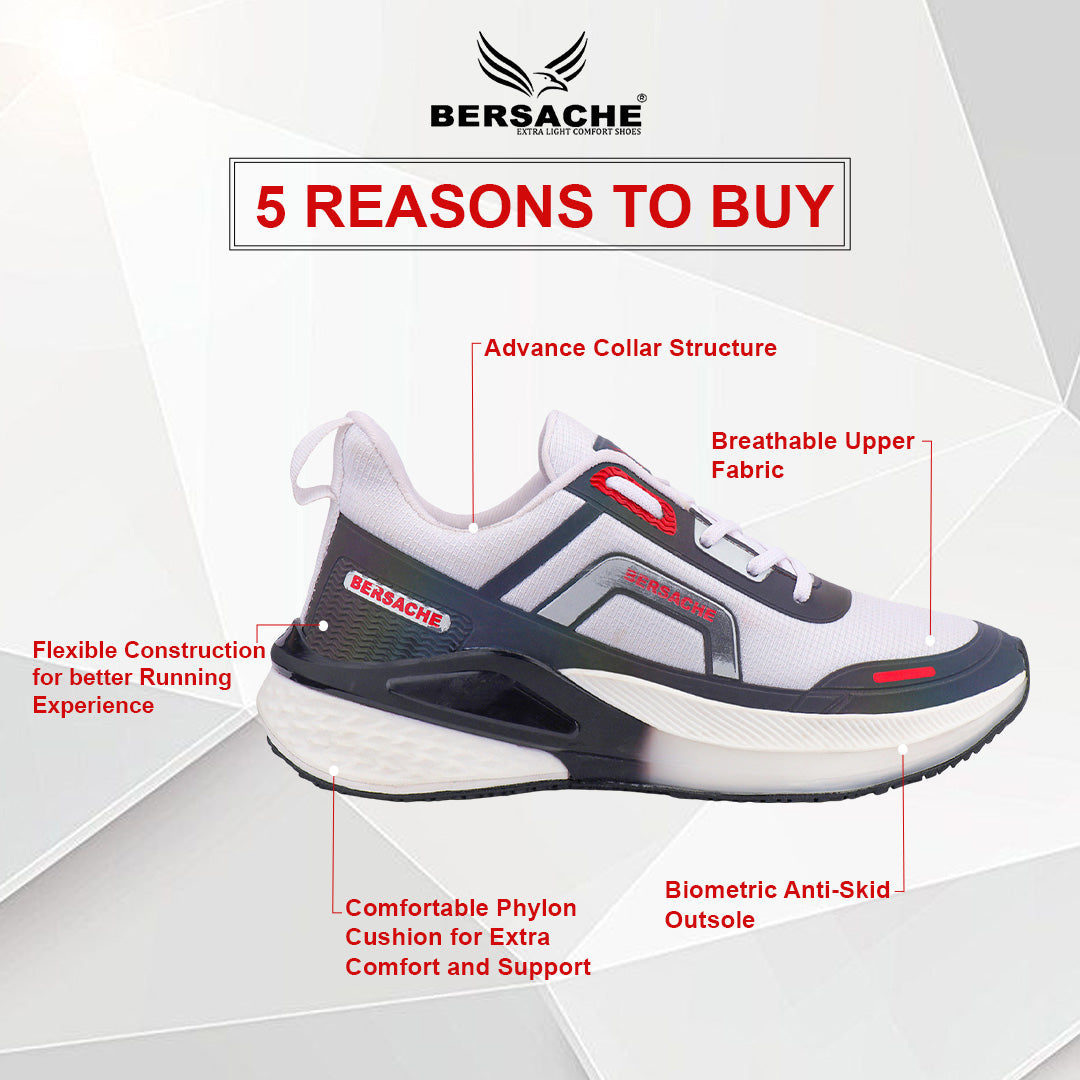 Bersache Sneaker, Loafers ,Casual With Extra Comfort Sneakers For Mens (9207-White)