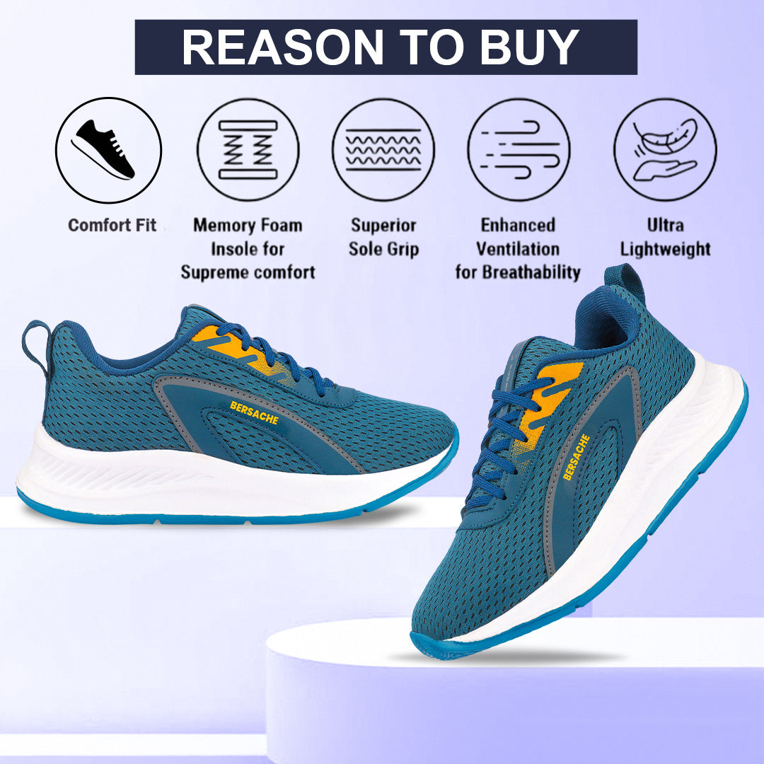 Bersache Premium Sports,Gym, Trending Stylish Running Shoes For Men (8090-Sky-Blue)