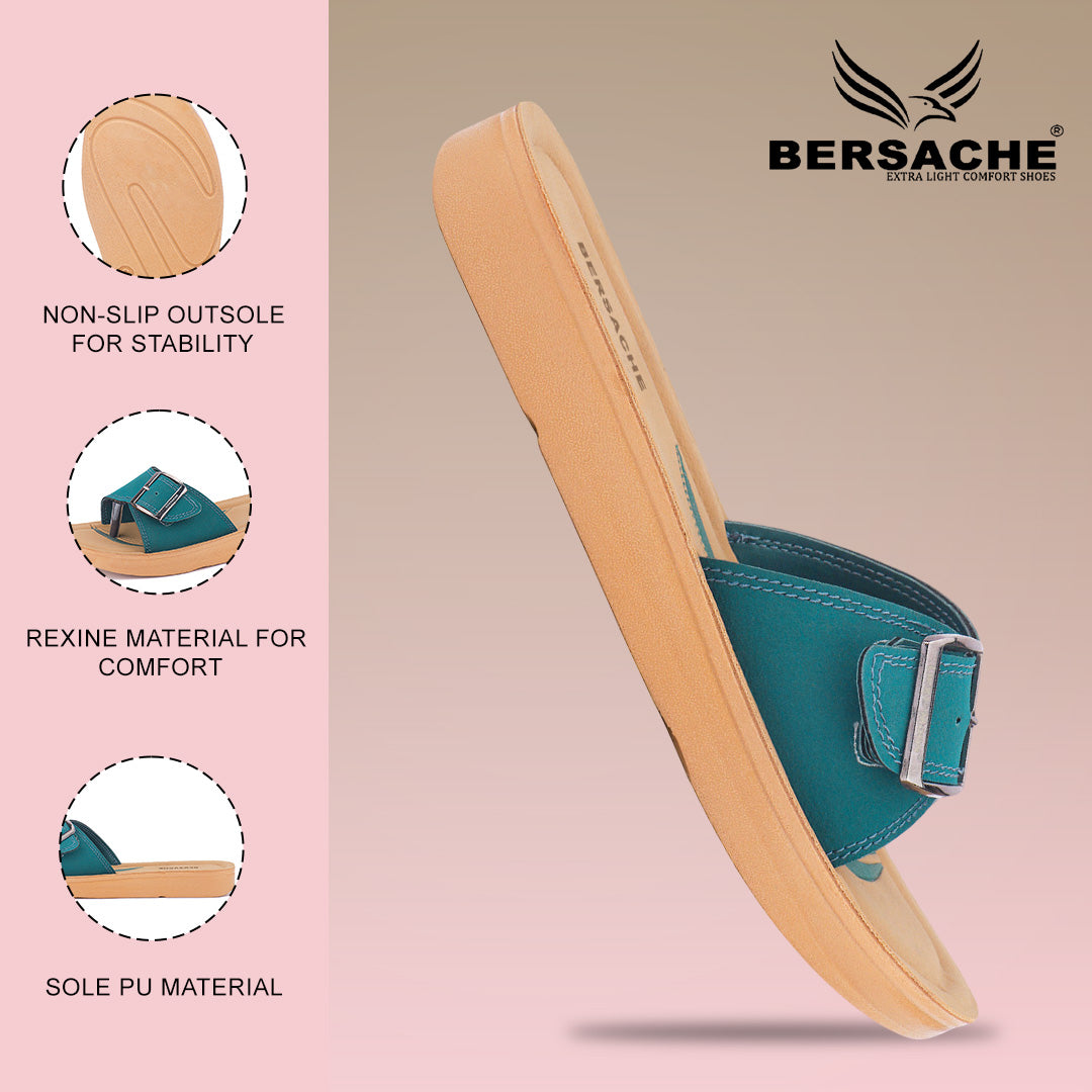 Bersache Extra Soft Classic Casual with  Regular wear with Ultra Soft & Flexibility Technology Slipper For Women's & Girl's-Green-6228