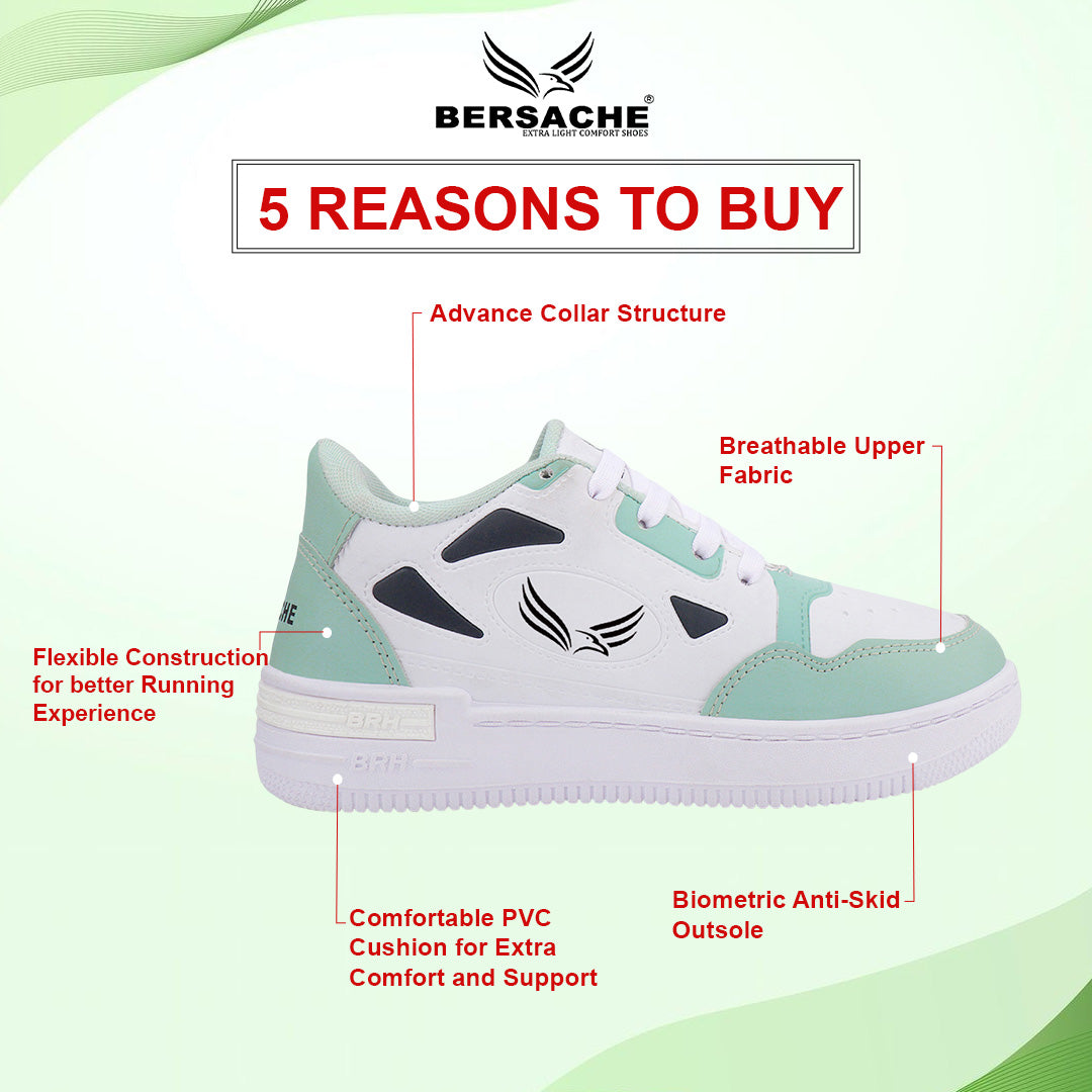 Bersache Sneaker, Loafers ,Casual with Extra comfort Sneaker Colour Changing shoes for Women (8065-Green)
