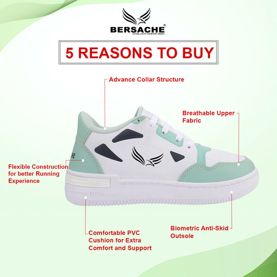 Bersache Sneaker, Loafers ,Casual with Extra comfort Sneaker Colour Changing shoes for Women (8065-Green)