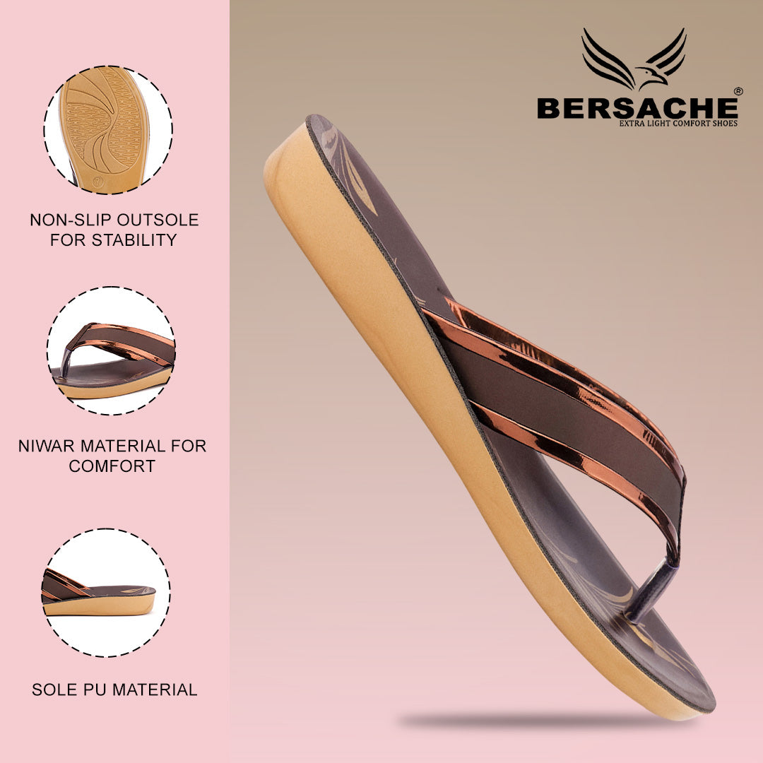 Bersache Extra Soft Classic Casual with  Regular wear with Ultra Soft & Flexibility Technology Slipper For Women's & Girl's-(Dark-Brown)-6235