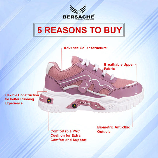 Bersache Sneaker, Loafers ,Casual with Extra comfort Sneaker Colour Changing shoes for Women (Purple-8103)