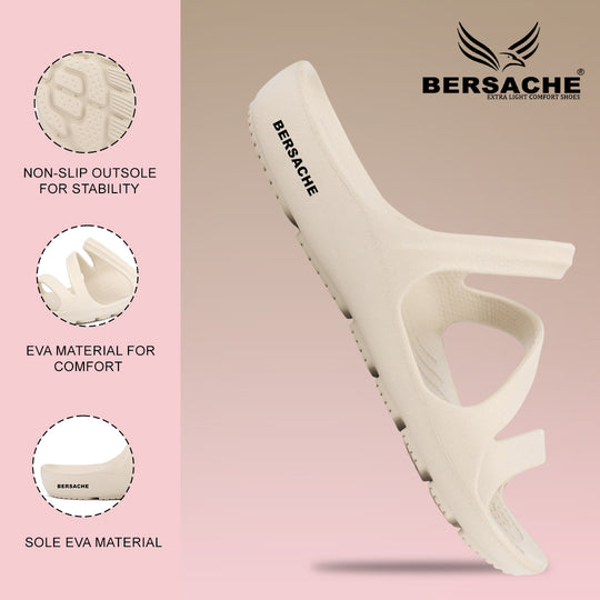 Bersache Extra Soft Classic Casual with  Regular wear with Ultra Soft & Flexibility Technology Slipper For Women's & Girl's-(6251-Beige)