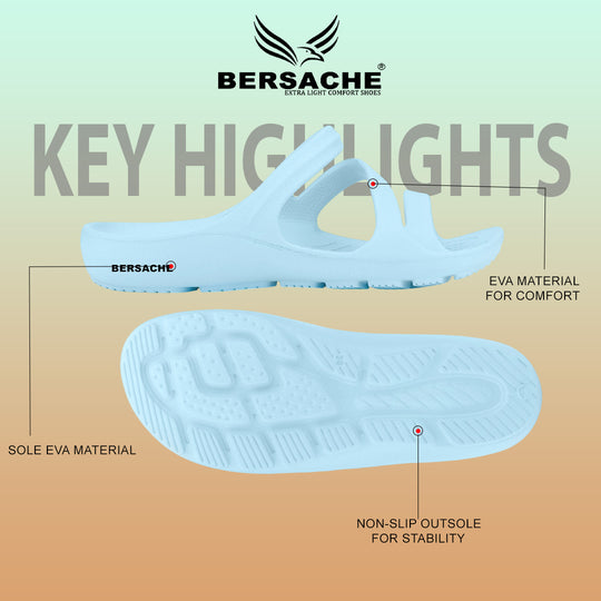 Bersache Extra Soft Classic Casual with  Regular wear with Ultra Soft & Flexibility Technology Sandal's For Women's & Girl's-(6249-Blue)