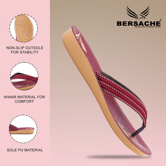Bersache Extra Soft Classic Casual with  Regular wear with Ultra Soft & Flexibility Technology Sandal For Women's/Girl's-PIink-6231