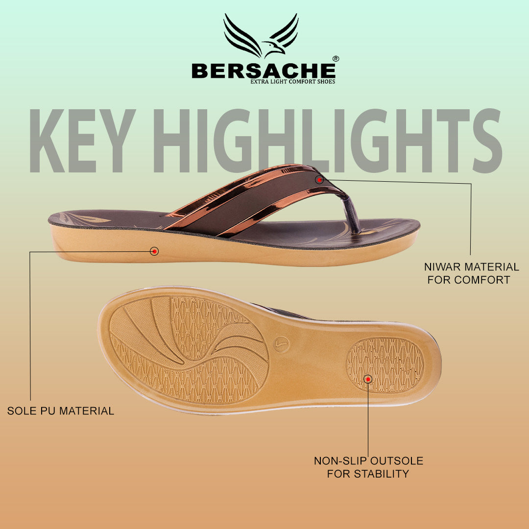 Bersache Extra Soft Classic Casual with  Regular wear with Ultra Soft & Flexibility Technology Sandal's For Women's & Girl's-(Dark-Brown)-6235