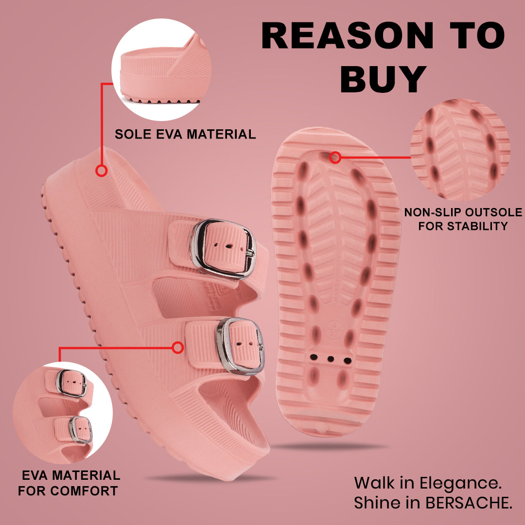 Bersache Extra Soft Classic Casual  with  Regular wear with Ultra Soft & Flexibility Technology Flip-Flop for Women's-(6295-Pink).
