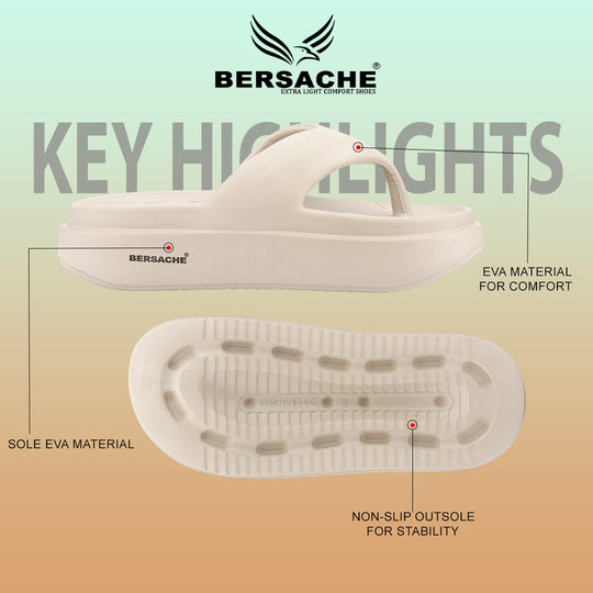 Bersache Extra Soft Classic Casual with  Regular wear with Ultra Soft & Flexibility Technology Sandal For Women's/Girl's-Begie-6265