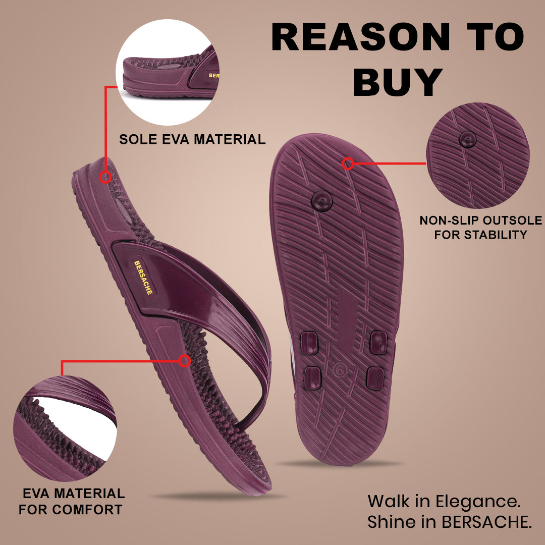 Bersache Extra Soft Classic Casual  with Regular wear with Ultra Soft & Flexibility Technology Sandals for Women's-(6333-Maroon).