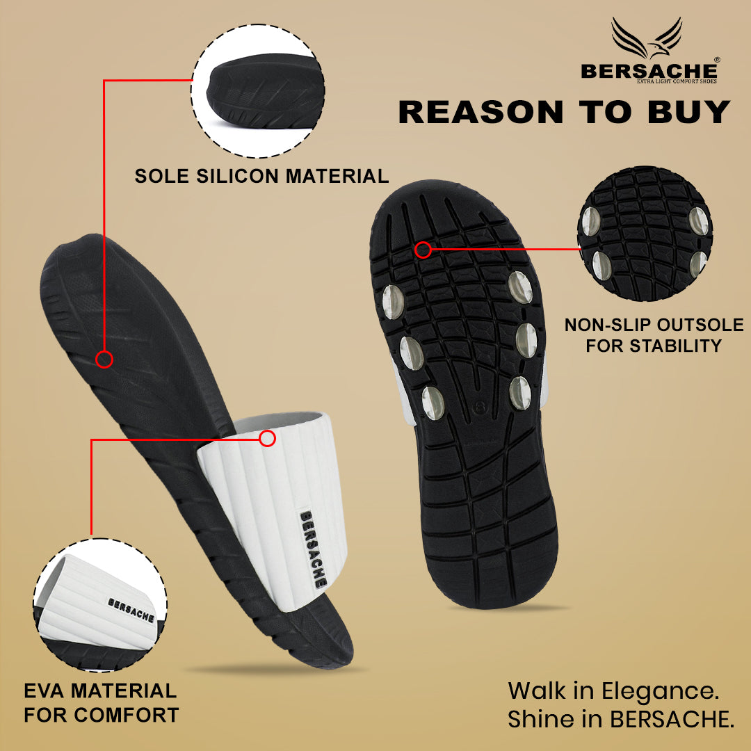 Bersache Extra Soft Classic Casual with  Regular wear with Ultra Soft & Flexibility Technology Slipper For Men's (Black)-6332.