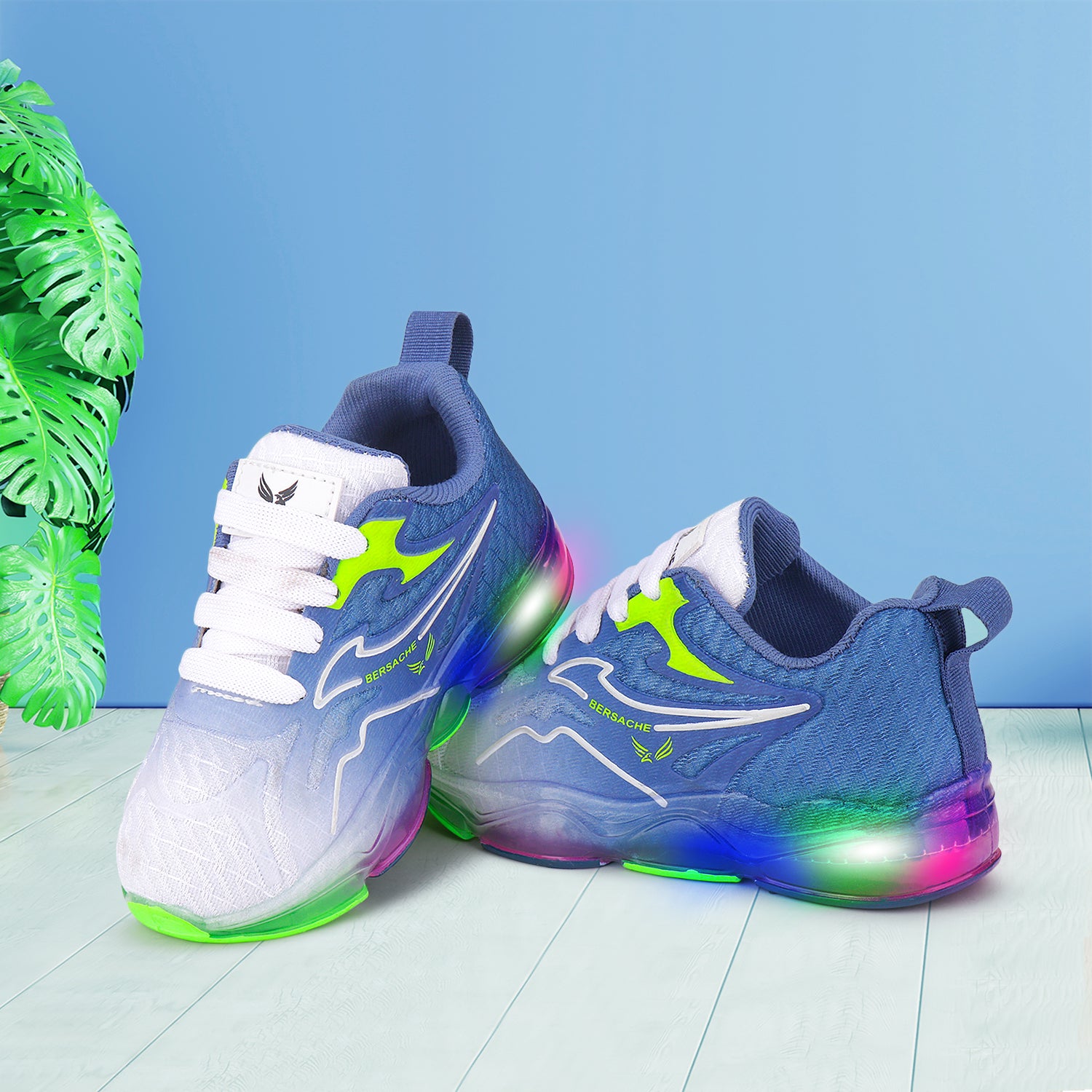 Bersache Casual Sneaker shoe for Kids|Soft Cushioned Insole,Slip-Resistance Casuals For Kids - Blue -8042.