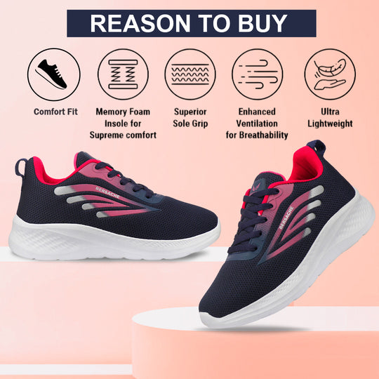 Bersache Premium Sports ,Gym, Trending Stylish Running Colour Changing shoes for Women (8095-Red)