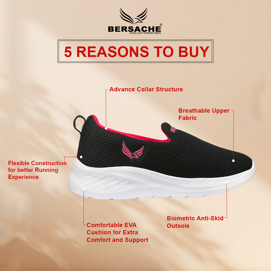 Bersache Sneaker, Loafers ,Casual with Extra comfort Sneaker Colour Changing shoes for Women (Red-8097)