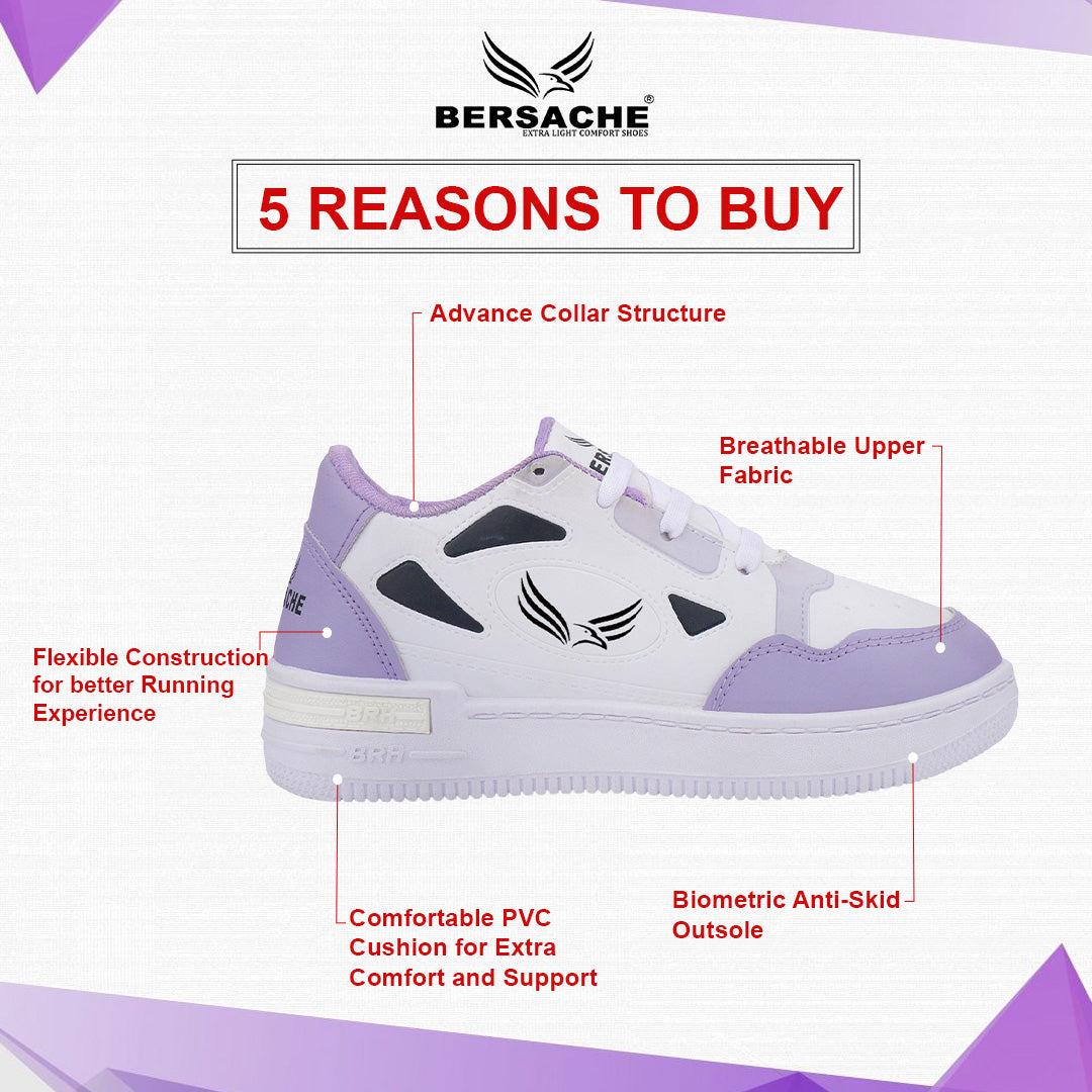 Bersache Sneaker, Loafers ,Casual with Extra comfort Sneaker Colour Changing shoes for Women (Purple-8067)