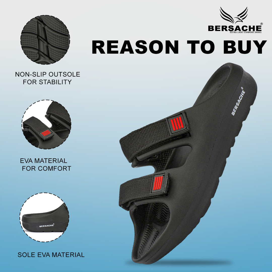 Bersache Extra Soft Classic Casual with  Regular wear with Ultra Soft & Flexibility Technology Flipflop For Men's & Boy's-(Black-6266 ) .
