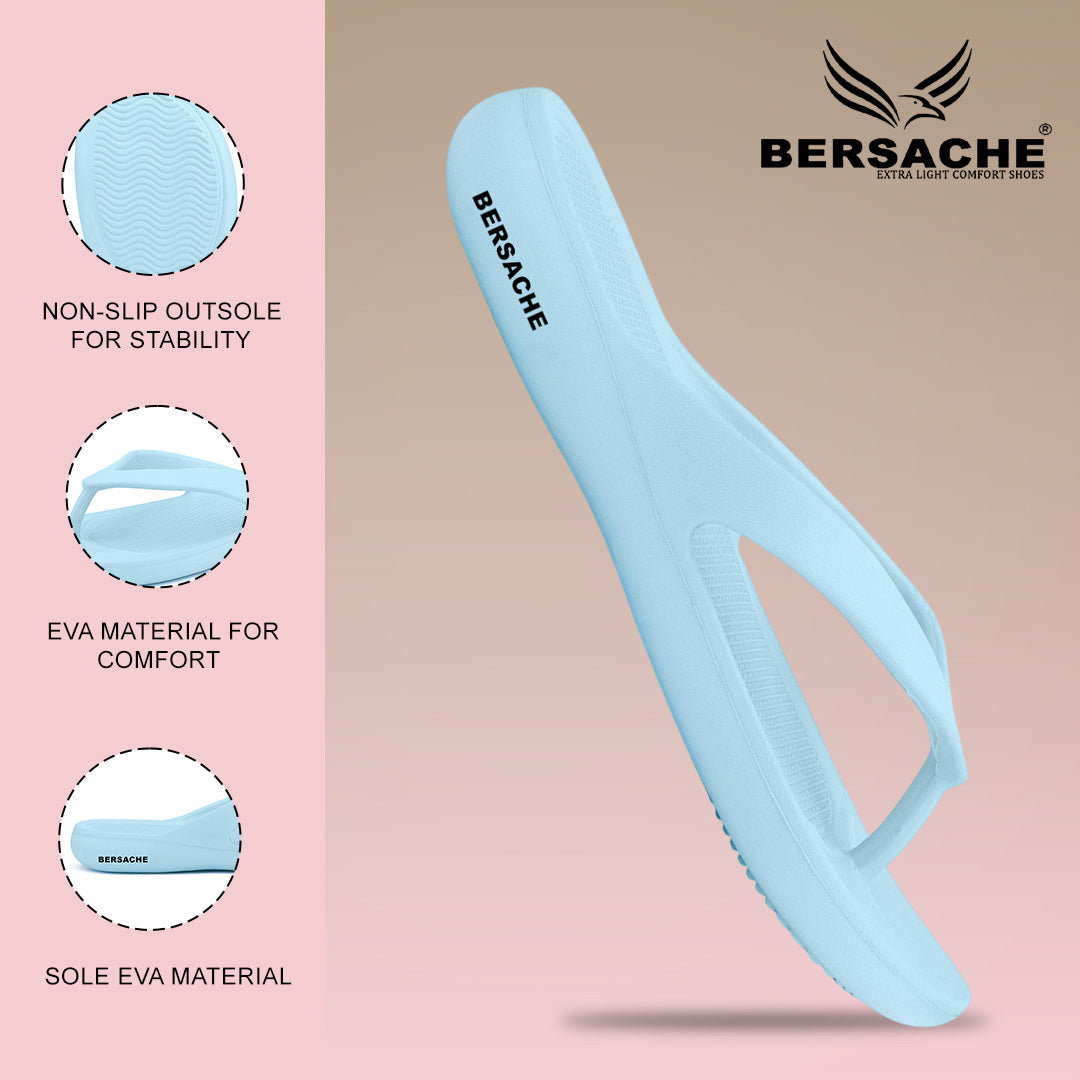 Bersache Extra Soft Classic Casual with  Regular wear with Ultra Soft & Flexibility Technology Slipper For Women's & Girl's-(6252-Sky-Blue)