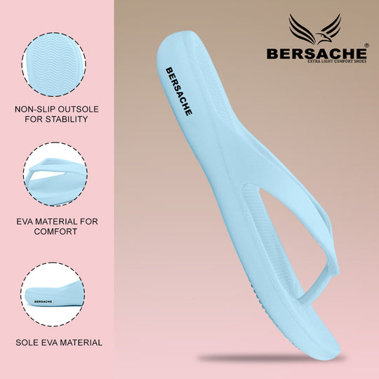 Bersache Extra Soft Classic Casual with  Regular wear with Ultra Soft & Flexibility Technology Slipper For Women's & Girl's-(6252-Sky-Blue)