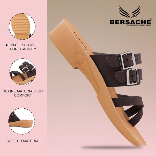 Bersache Extra Soft Classic Casual with  Regular wear with Ultra Soft & Flexibility Technology Slipper For Women's & Girl's-(6239-Black)