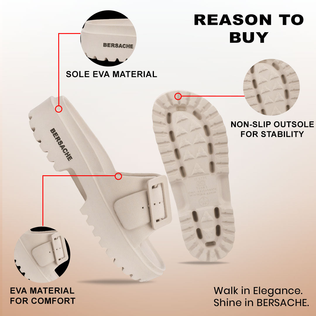 Bersache Extra Soft Classic Casual  with  Regular wear with Ultra Soft & Flexibility Technology Flip-Flop for Women's-(6308-Beige)