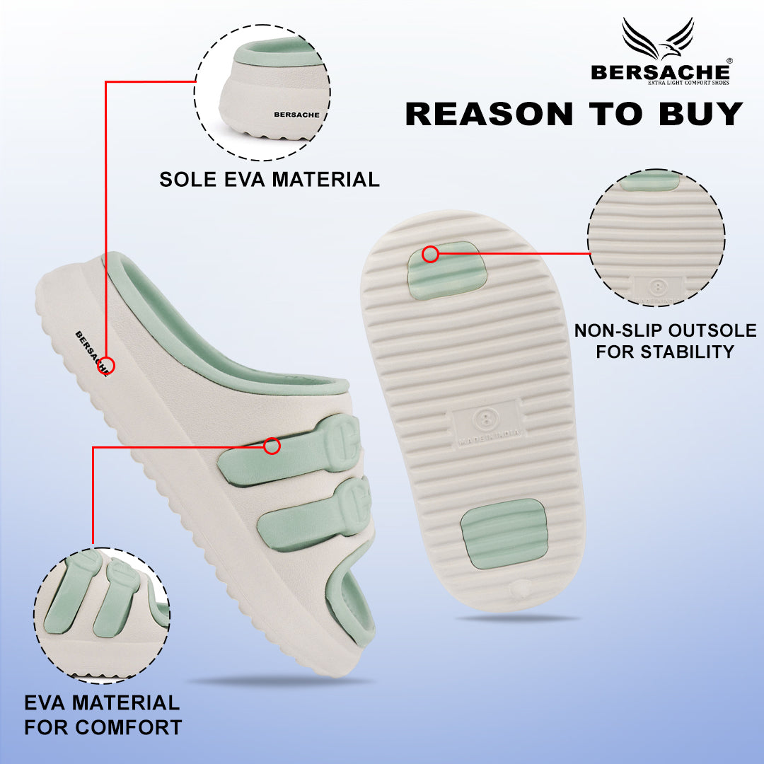 Bersache Extra Soft Classic Casual CHAPPAL with  Regular wear with Ultra Soft & Flexibility Technology Flip-Flop for Kids's-Green-6321.
