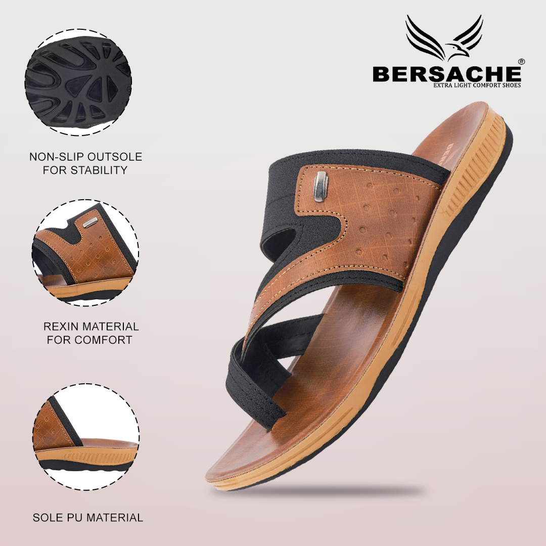 Bersache Extra Soft Classic Casual with  Regular wear with Ultra Soft & Flexibility Technology Slipper For Men's & Boy's-Brown-6217