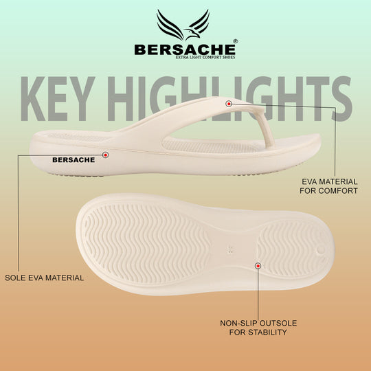 Bersache Extra Soft Classic Casual with  Regular wear with Ultra Soft & Flexibility Technology Sandal's For Women's & Girl's-(6254-Beige)