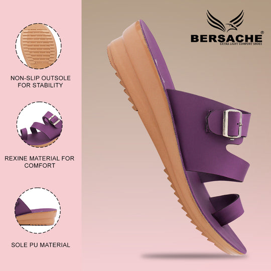 Bersache Extra Soft Classic Casual with  Regular wear with Ultra Soft & Flexibility Technology Slipper For Women's & Girl's-(6245-Purple)