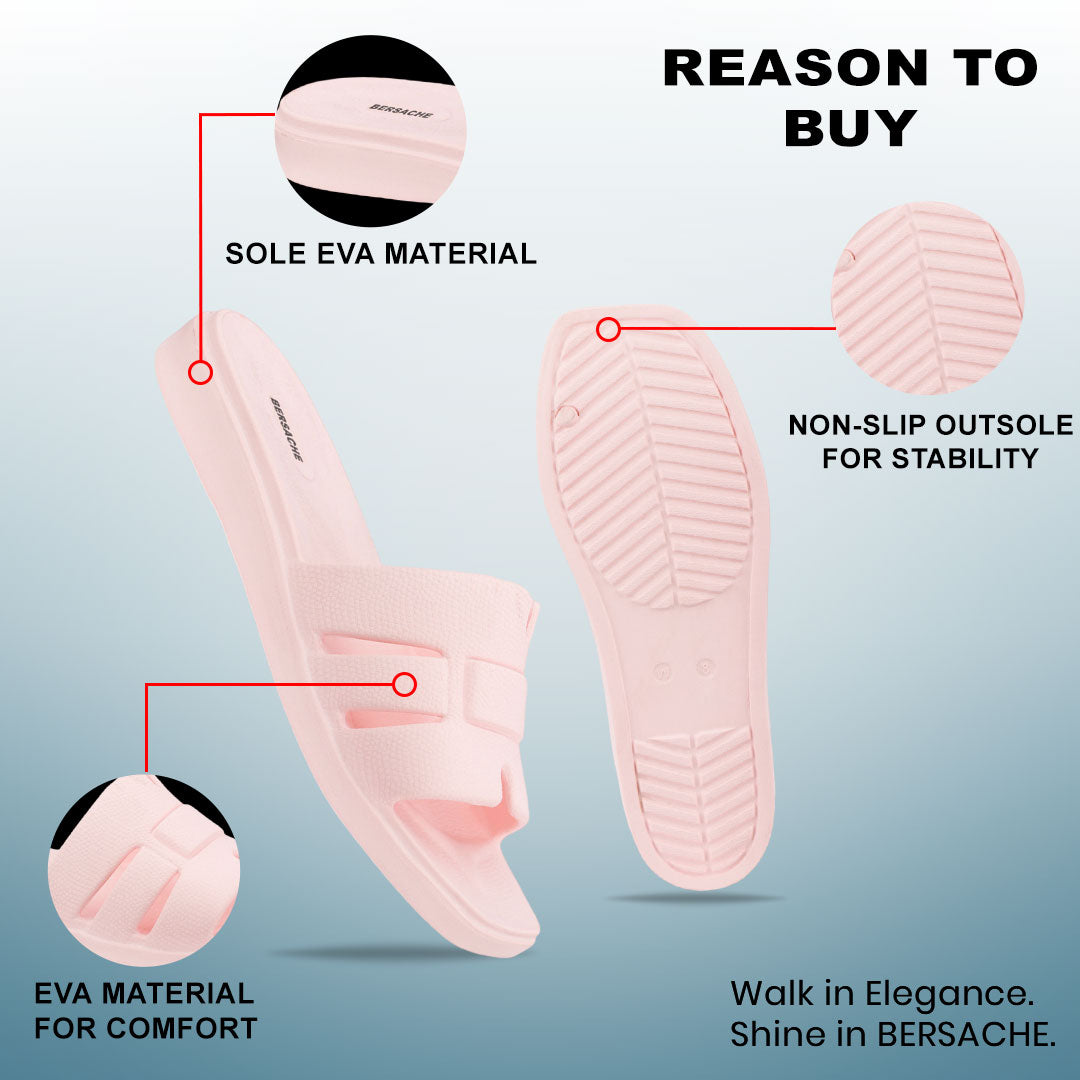 Bersache Extra Soft Classic Casual with  Regular wear with Ultra Soft & Flexibility Technology Sandal For Women's/Girl's-(6302-Pink) .