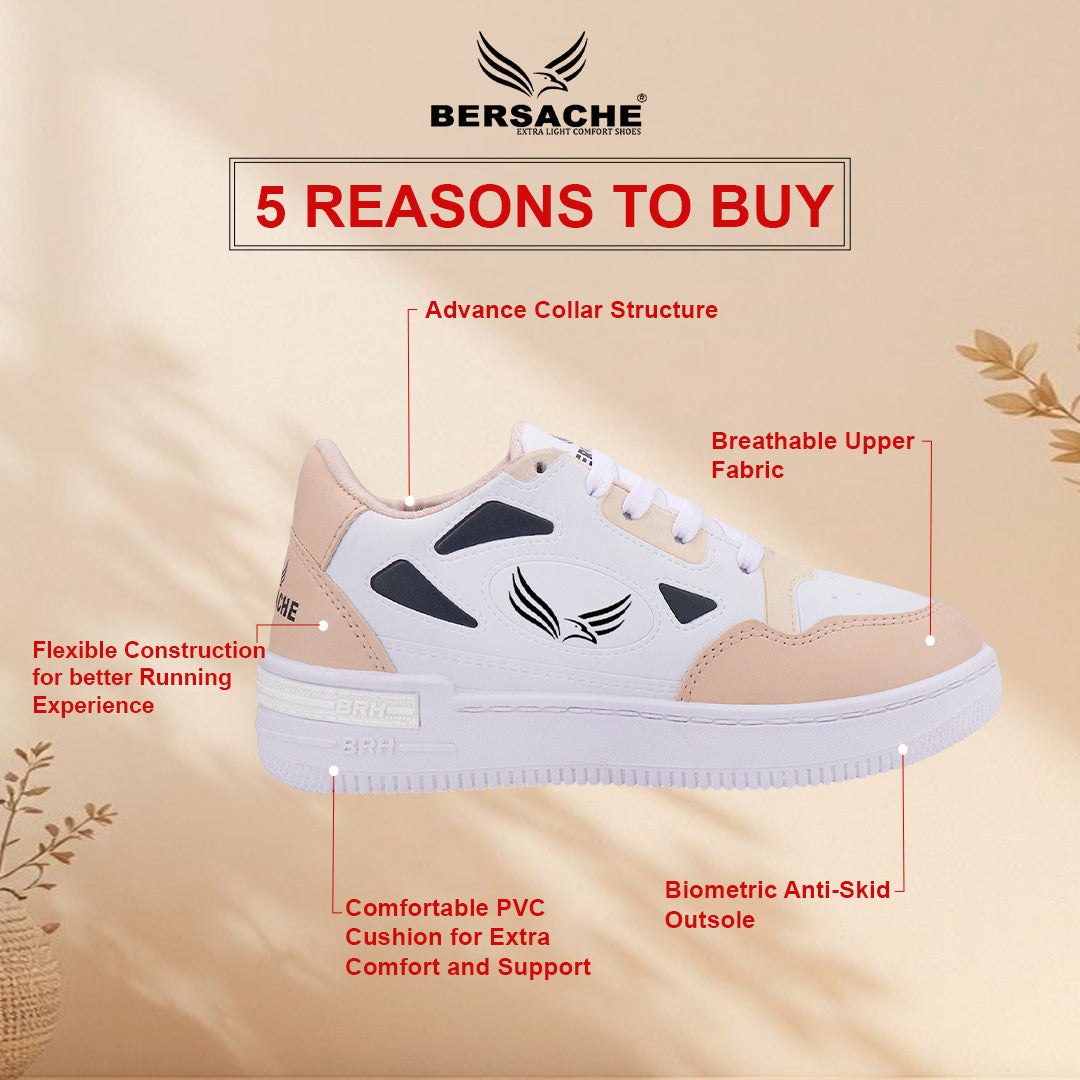Bersache Sneaker, Loafers ,Casual with Extra comfort Sneaker Colour Changing shoes for Women (Pink-8066)
