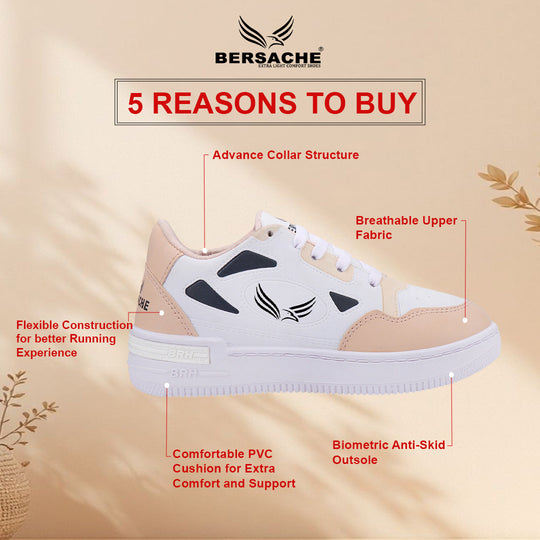 Bersache Sneaker, Loafers ,Casual with Extra comfort Sneaker Colour Changing shoes for Women (Pink-8066)