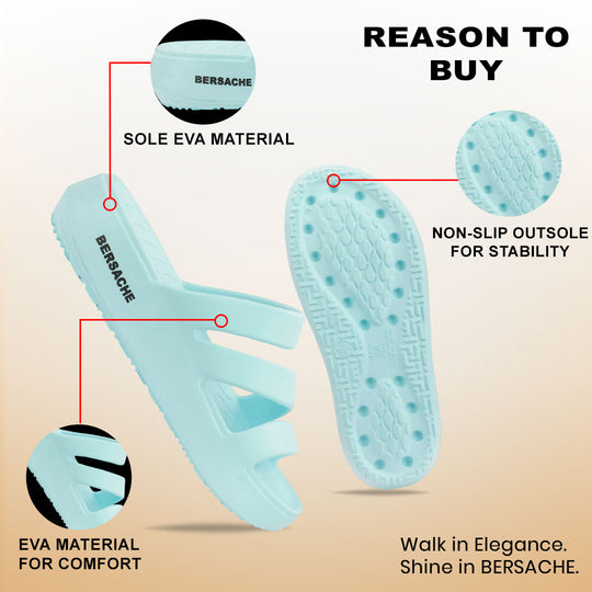 Bersache Extra Soft Classic Casual  with  Regular wear with Ultra Soft & Flexibility Technology Sandal for Women's-(6309-Blue)