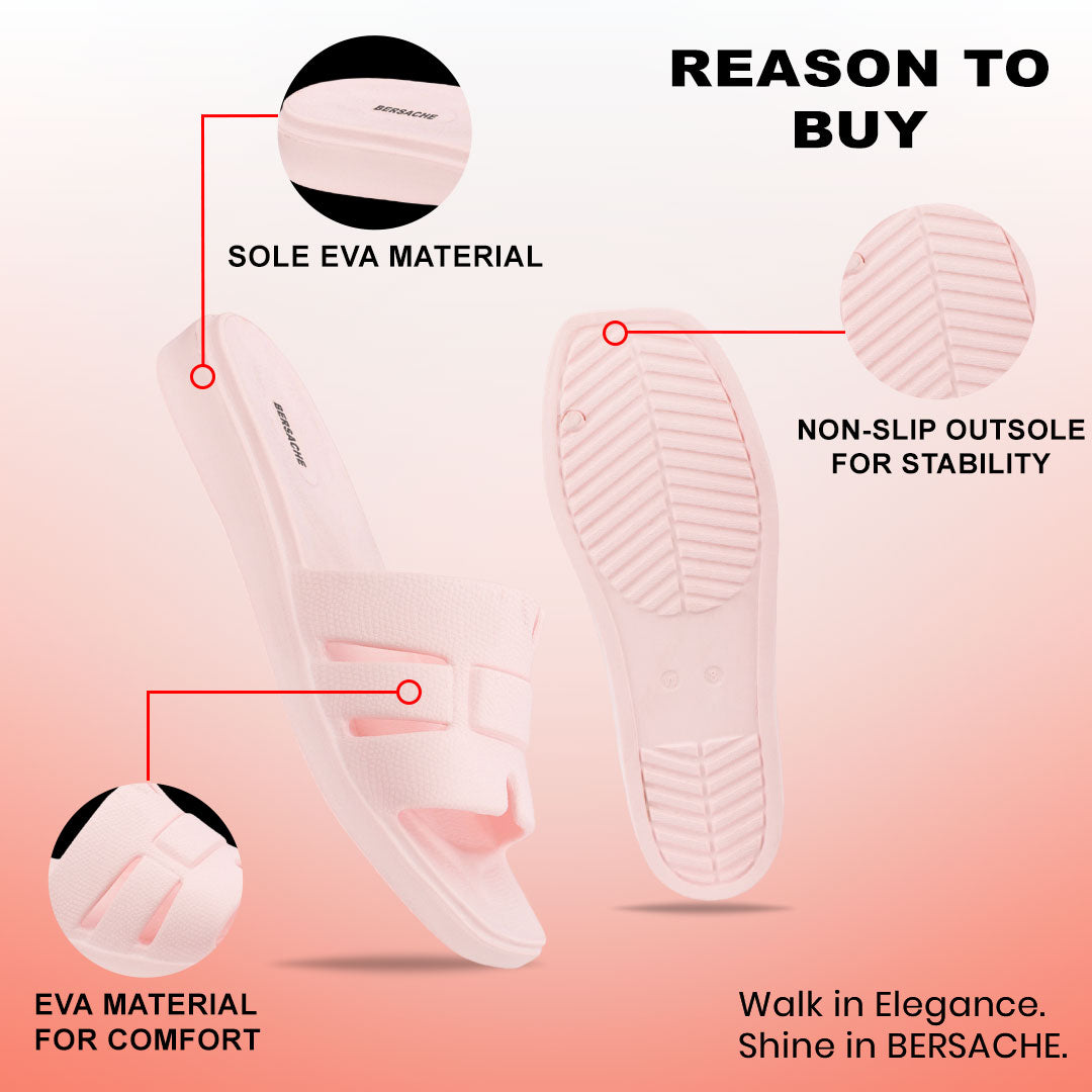 Bersache Extra Soft Classic Casual with  Regular wear with Ultra Soft & Flexibility Technology Sandal For Women's/Girl's-(6302-Pink)