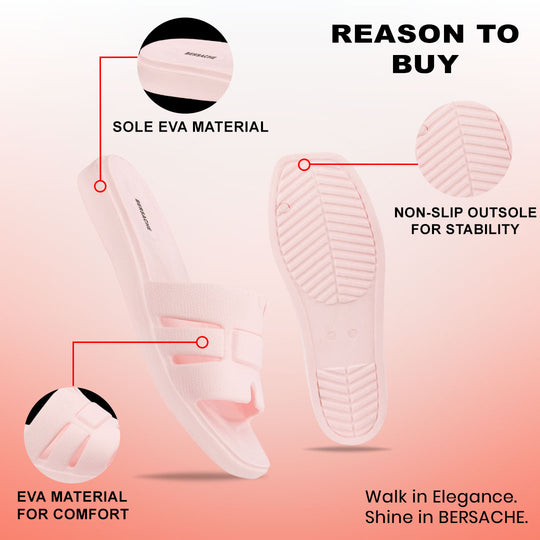 Bersache Extra Soft Classic Casual with  Regular wear with Ultra Soft & Flexibility Technology Sandal For Women's/Girl's-(6302-Pink)