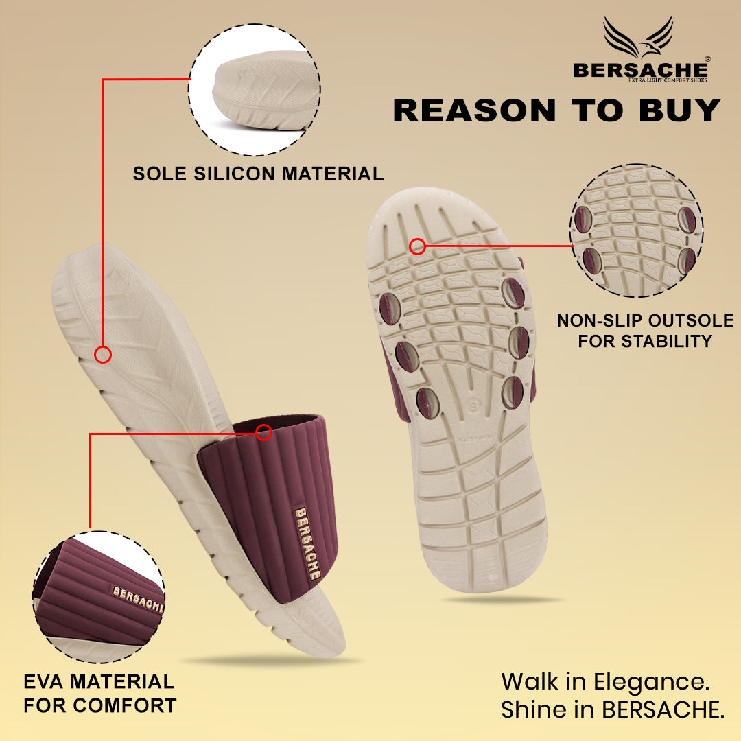 Bersache Extra Soft Classic Casual with  Regular wear with Ultra Soft & Flexibility Technology Flip Flop For Men's-(Beige-6330).