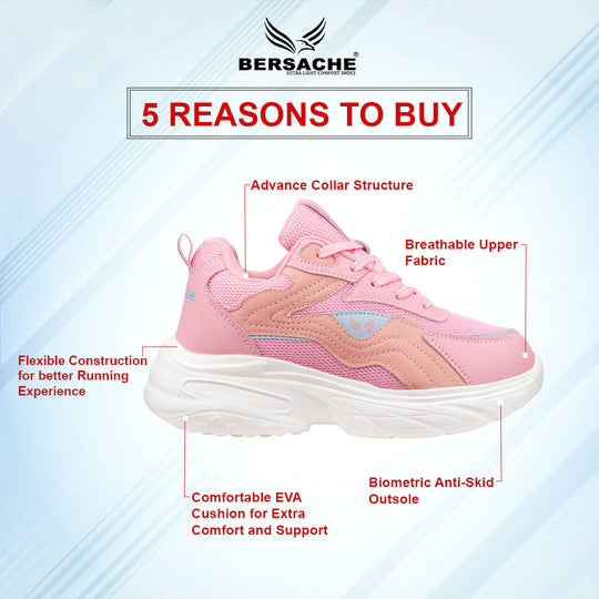 Bersache Sneaker, Loafers ,Casual with Extra comfort Sneaker Colour Changing shoes for Women (Pink-8106)