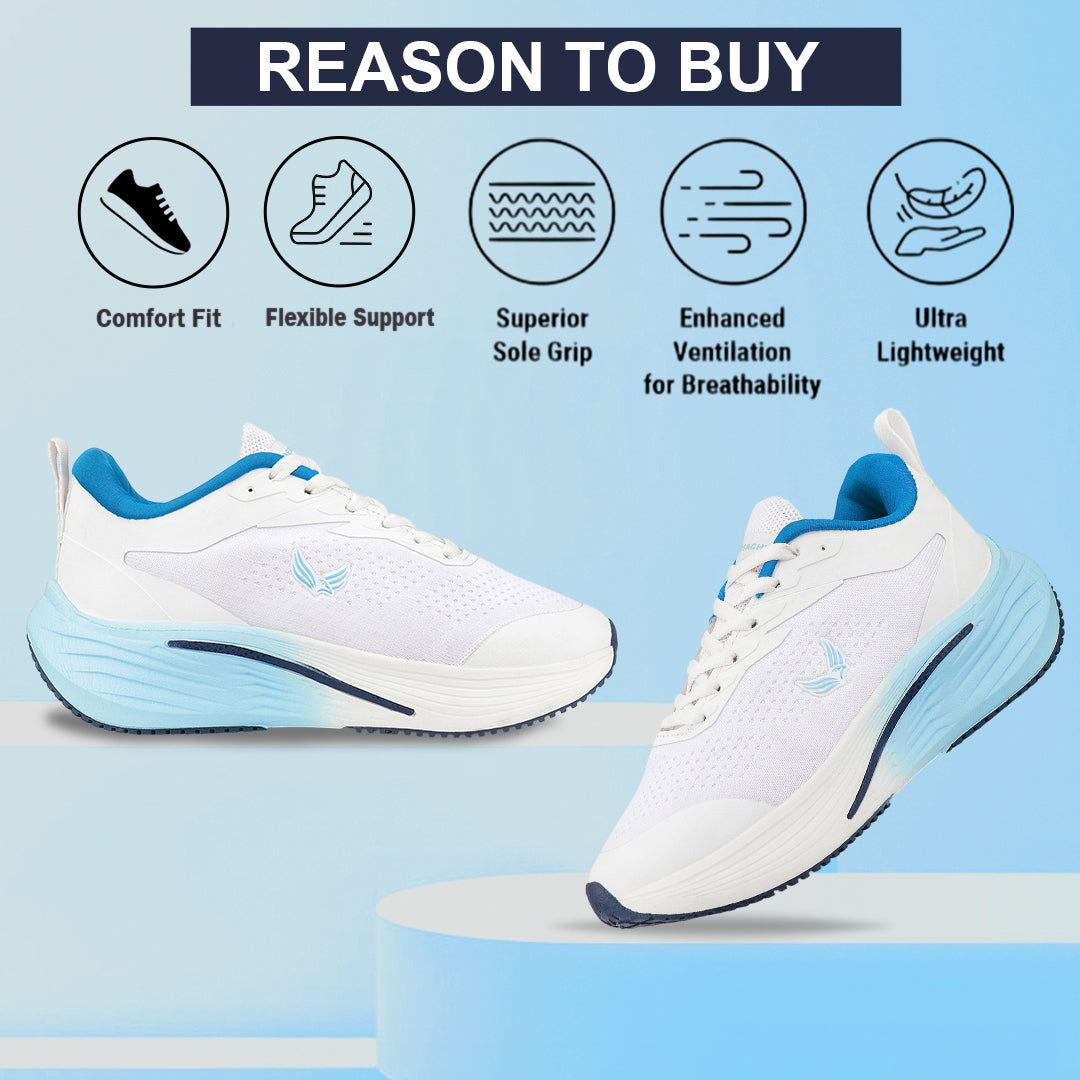 Bersache Premium Sports , Walking,Gym, Cricket, Trending  Running Shoes For Men's (Blue & White-9230).