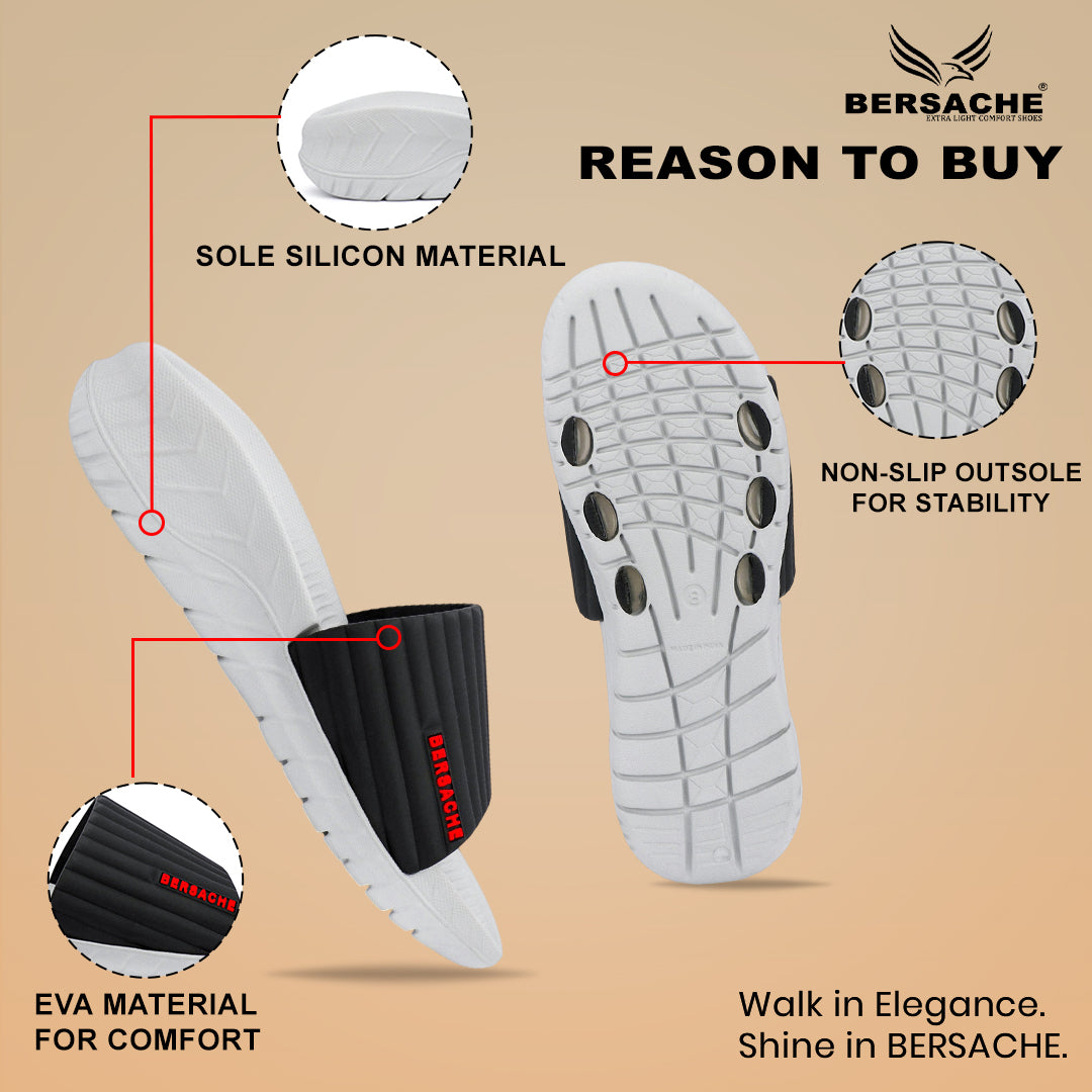 Bersache Extra Soft Classic Casual with  Regular wear with Ultra Soft & Flexibility Technology Sandal For Men's-(White)-6331.