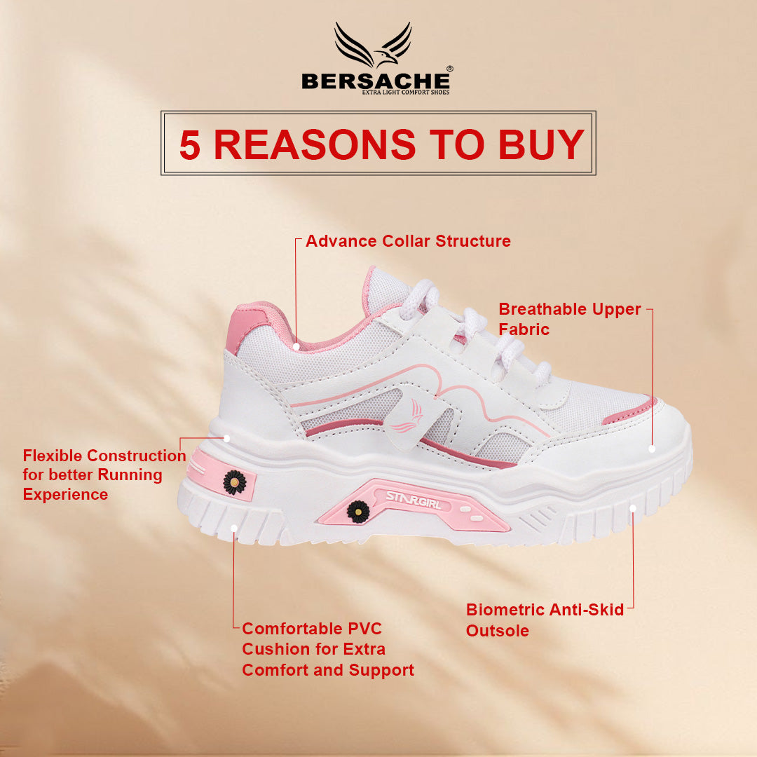 Bersache Sneaker, Loafers ,Casual with Extra comfort Sneaker Colour Changing shoes for Women (Pink-8102)