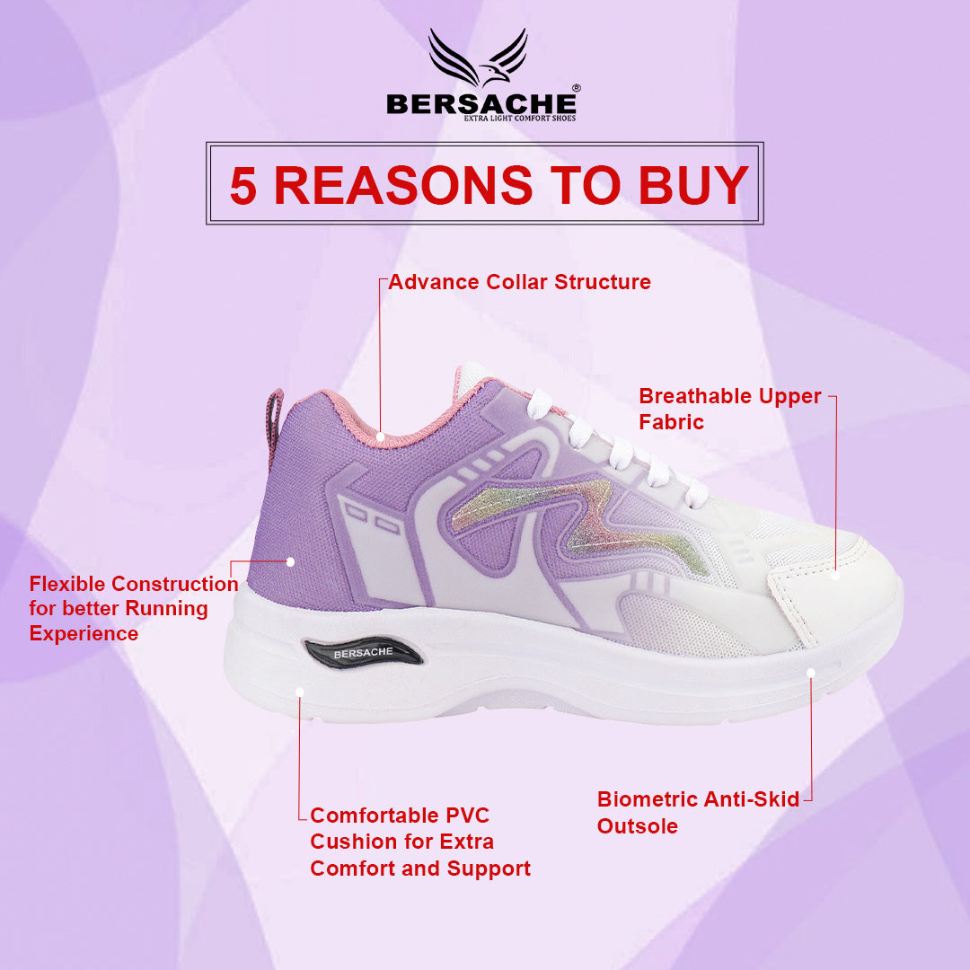 Bersache Sneaker, Loafers ,Casual with Extra comfort Sneaker Colour Changing shoes for Women (Purple-8063)
