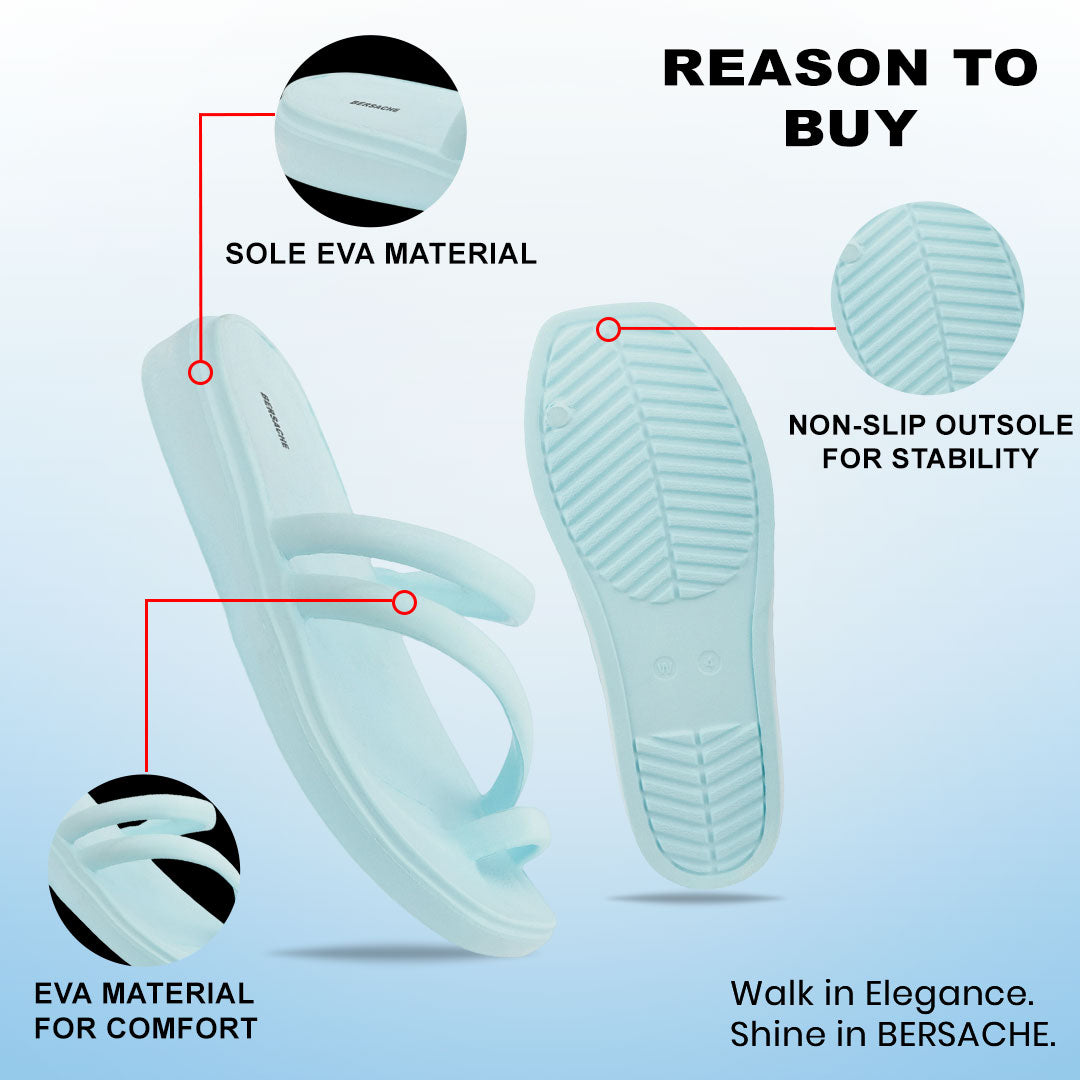 Bersache Extra Soft Classic Casual  with  Regular wear with Ultra Soft & Flexibility Technology Slipper for Women's-(6303-Blue)