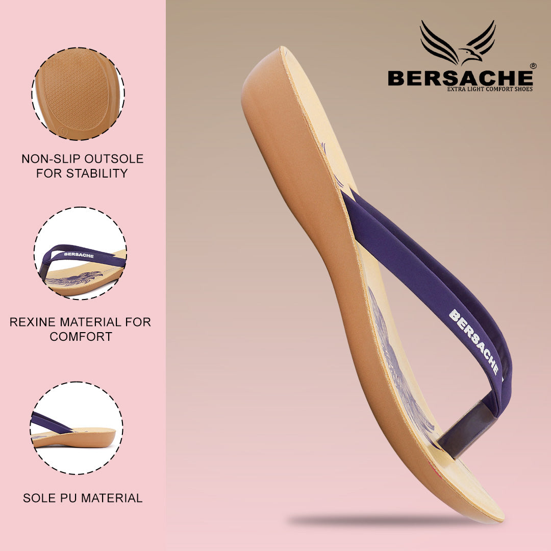 Bersache Extra Soft Classic Casual with  Regular wear with Ultra Soft & Flexibility Technology Slipper For Women's & Girl's-Purple-6247.